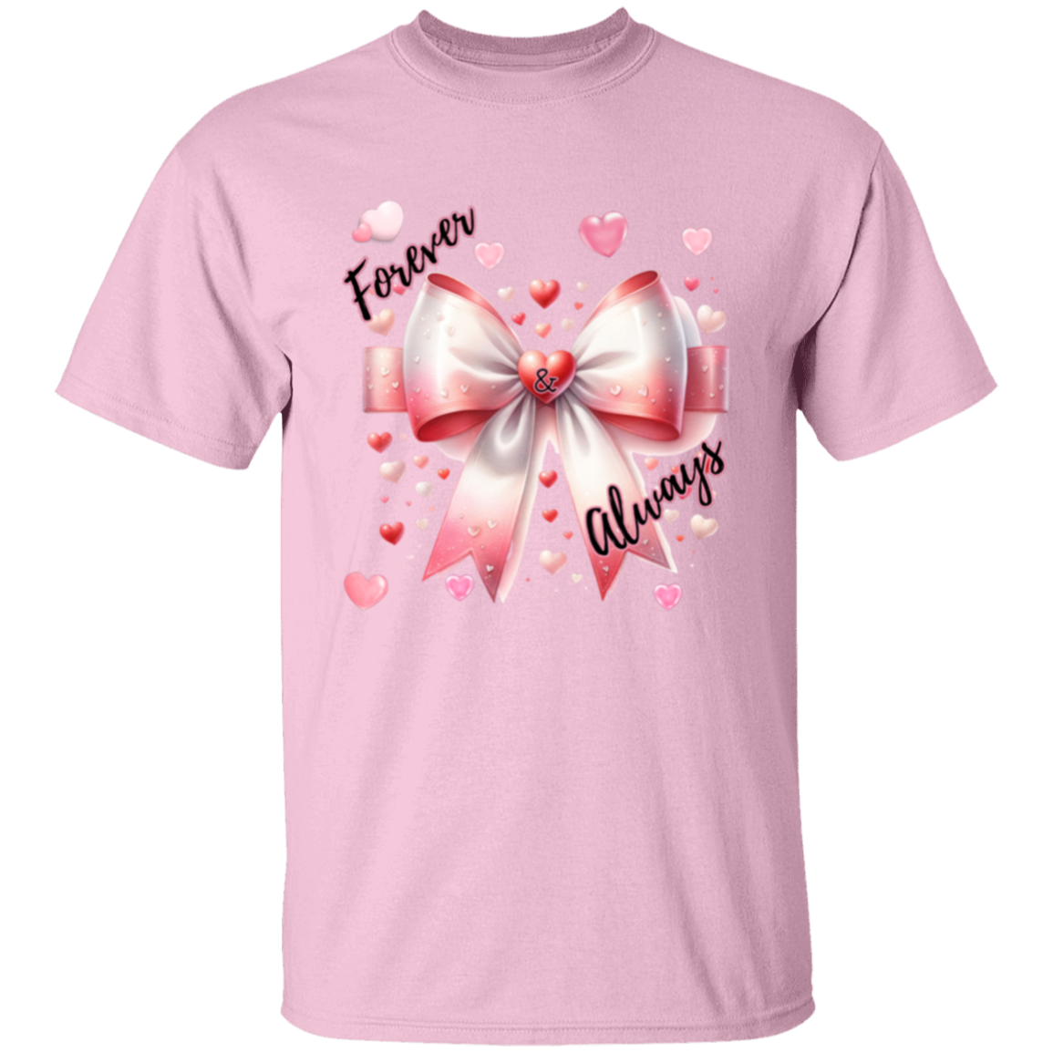 Forever and Always Hearts and Bow T-Shirt