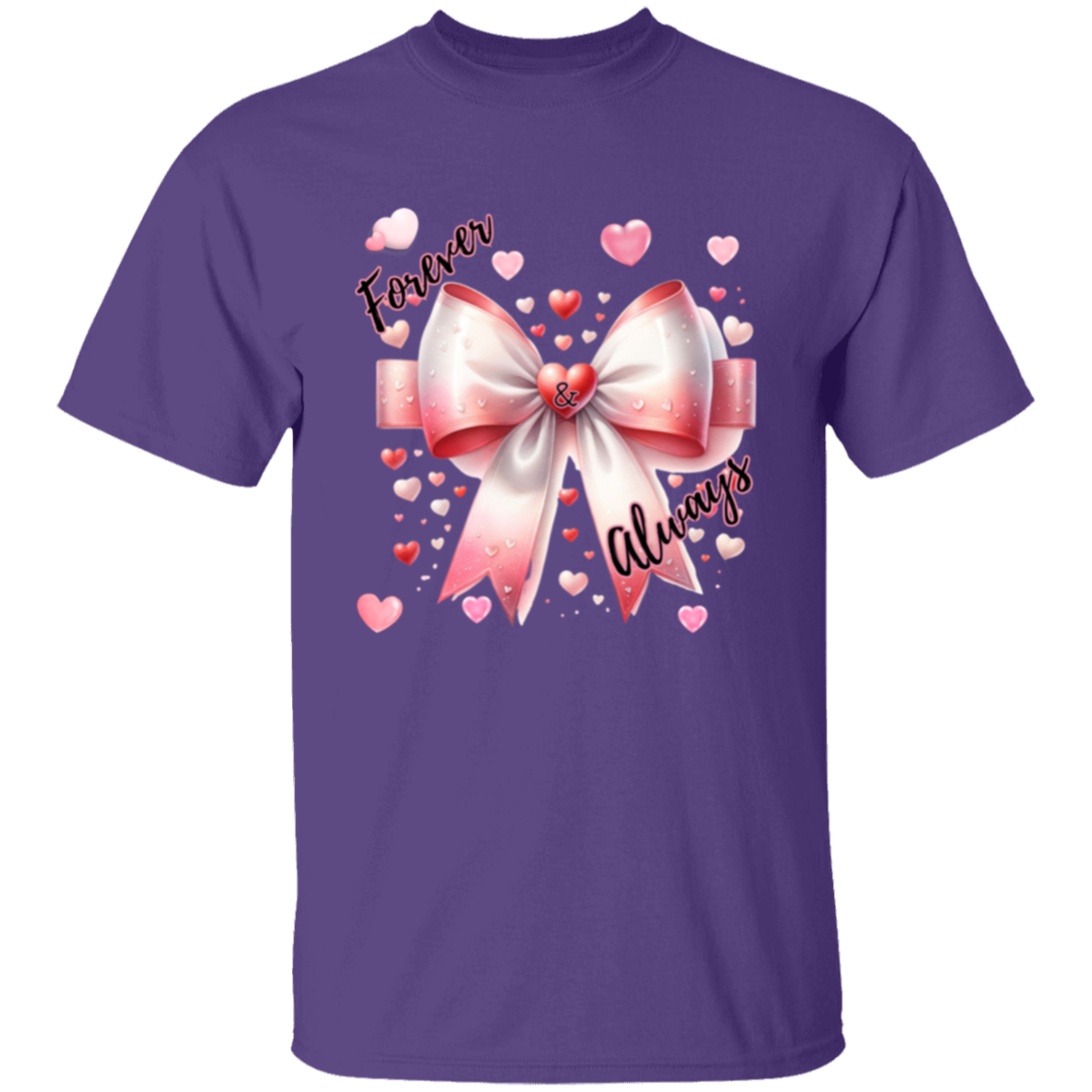 Forever and Always Hearts and Bow T-Shirt