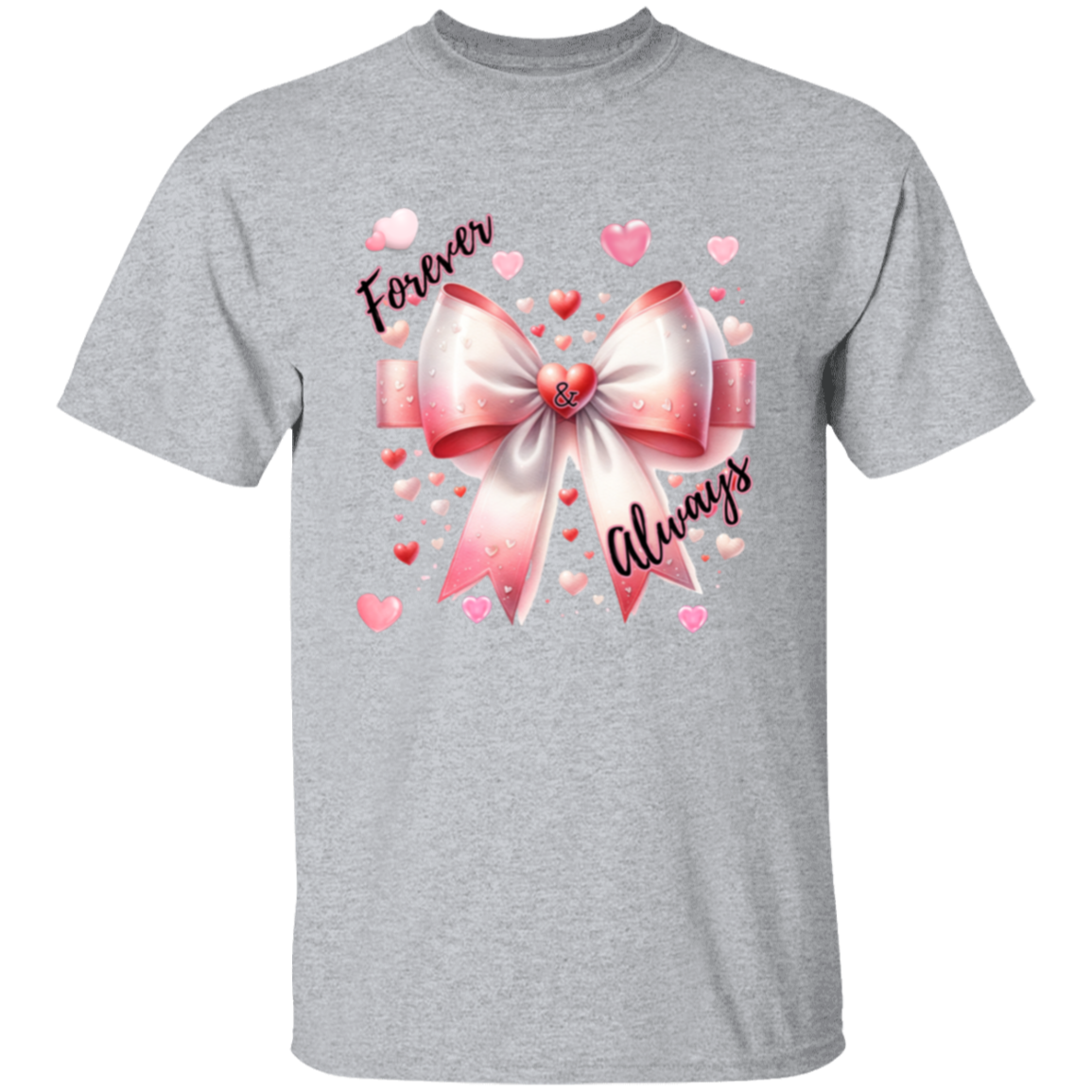 Forever and Always Hearts and Bow T-Shirt