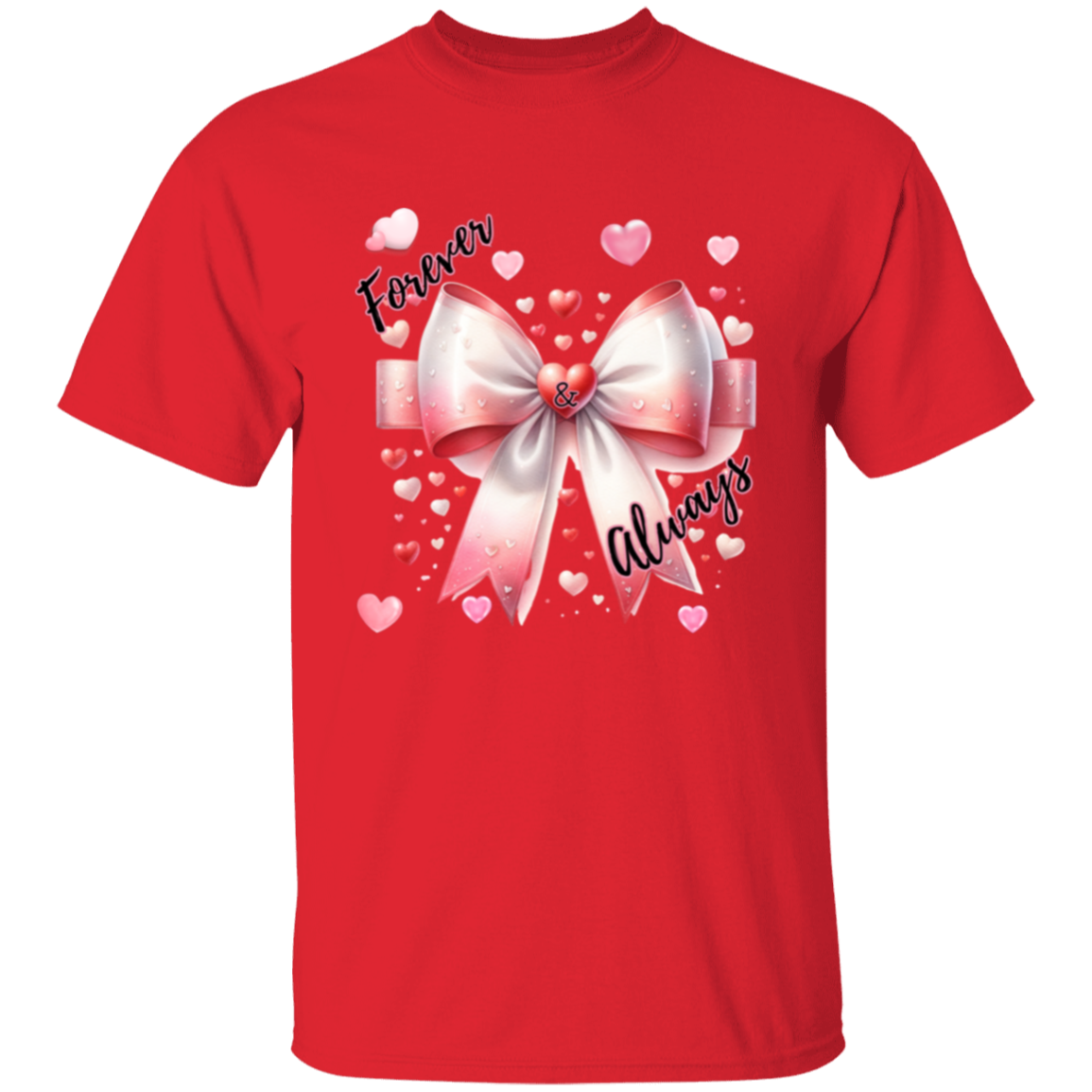 Forever and Always Hearts and Bow T-Shirt