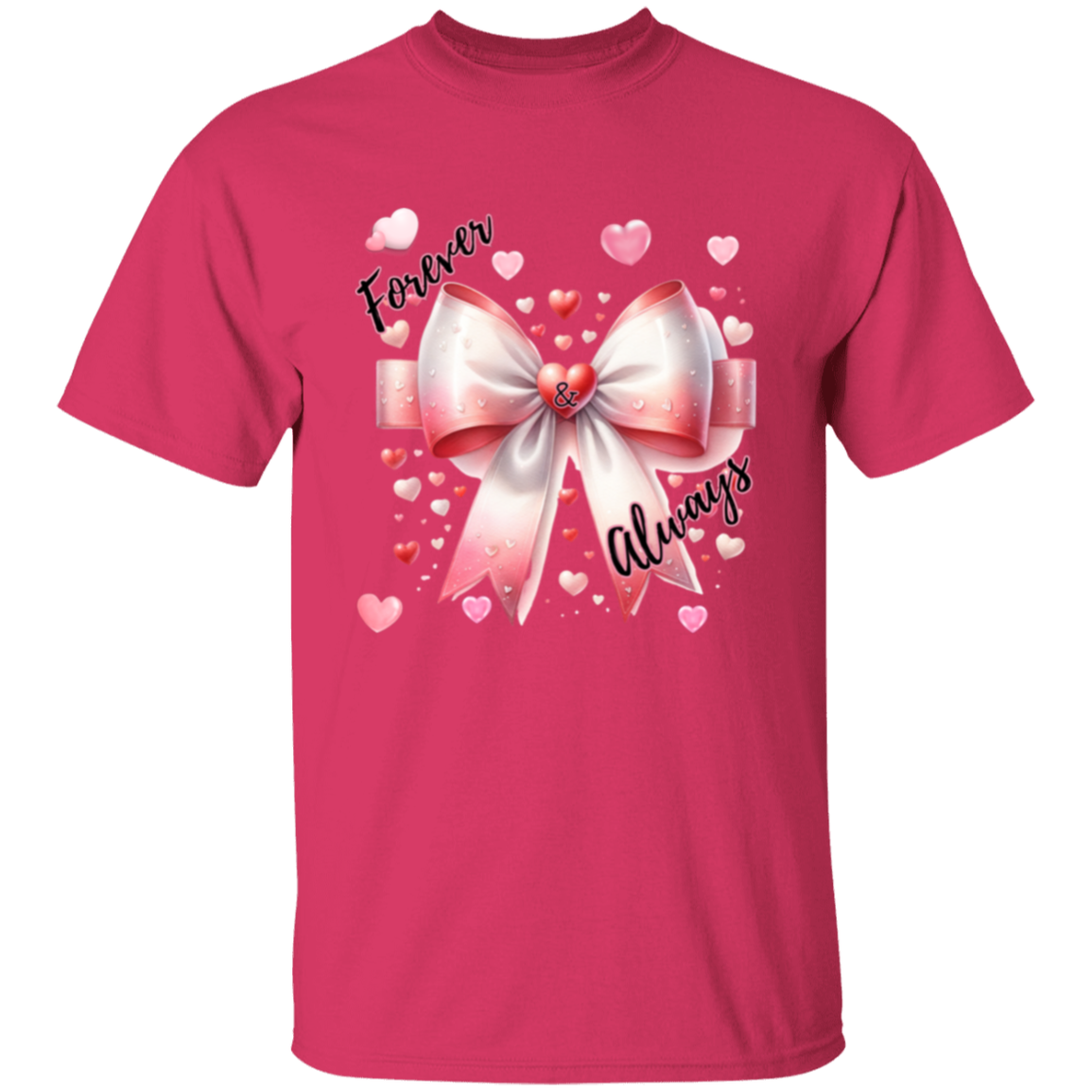 Forever and Always Hearts and Bow T-Shirt