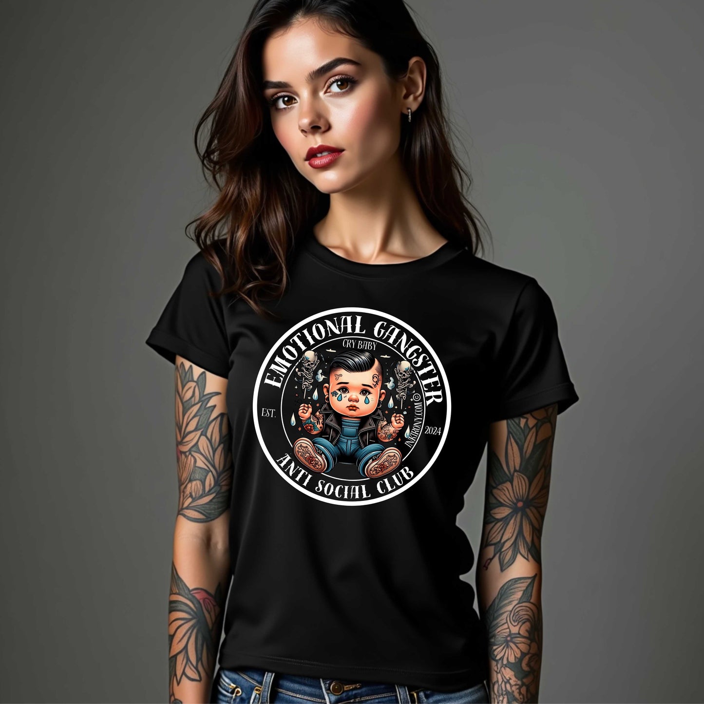 Camiseta de Gangster Emocional - Cry Baby