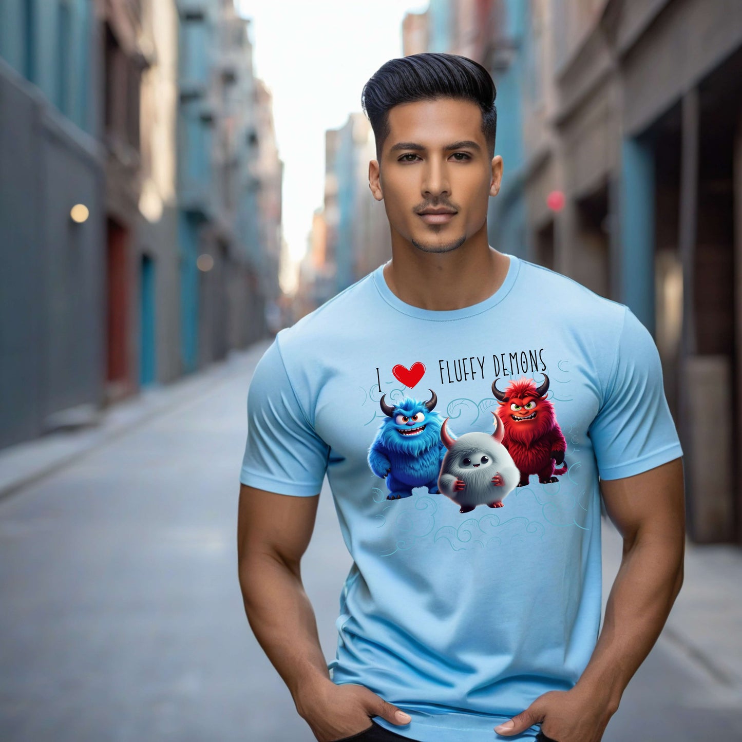 Camiseta con el mensaje "Amo a los demonios peludos"