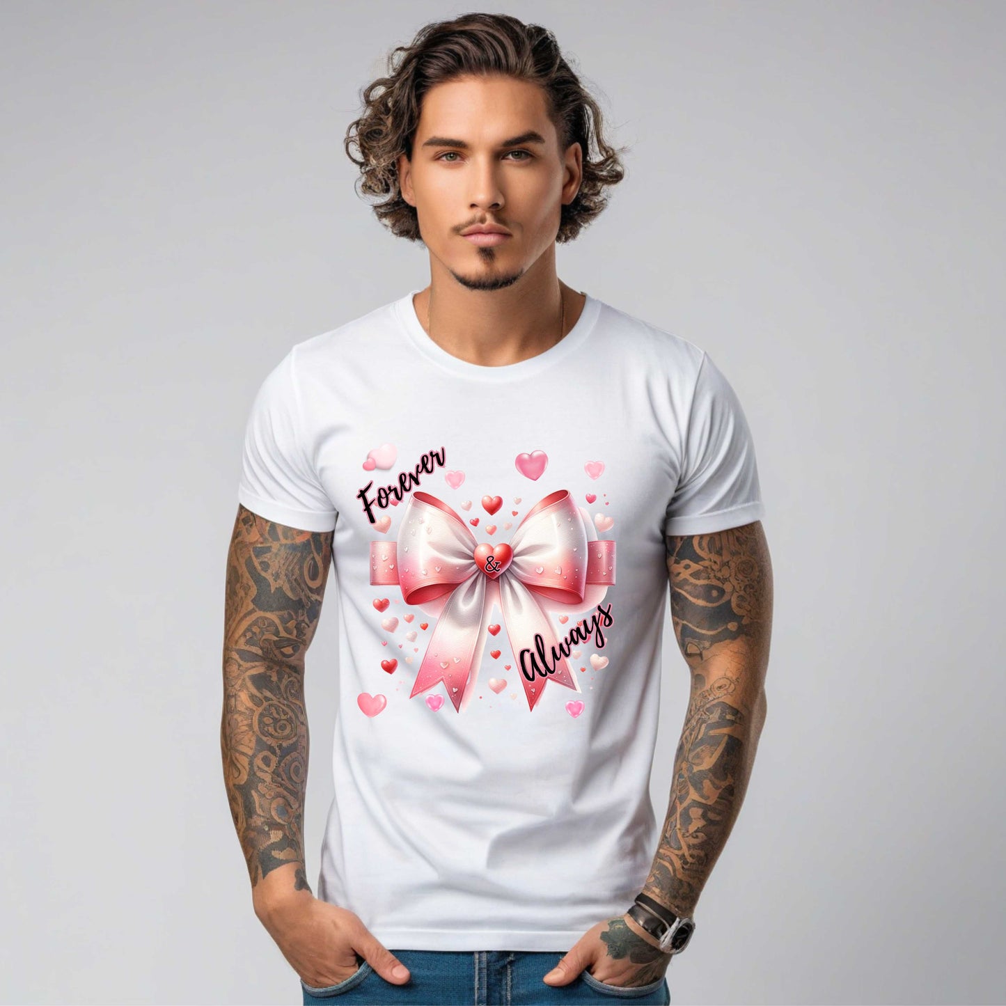 Forever and Always Hearts and Bow T-Shirt