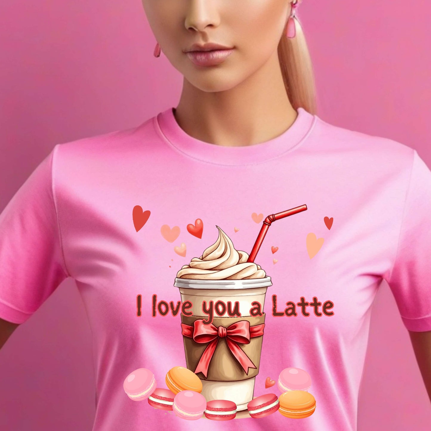 I Love You a Latte Coffee and Macaroons T-Shirt