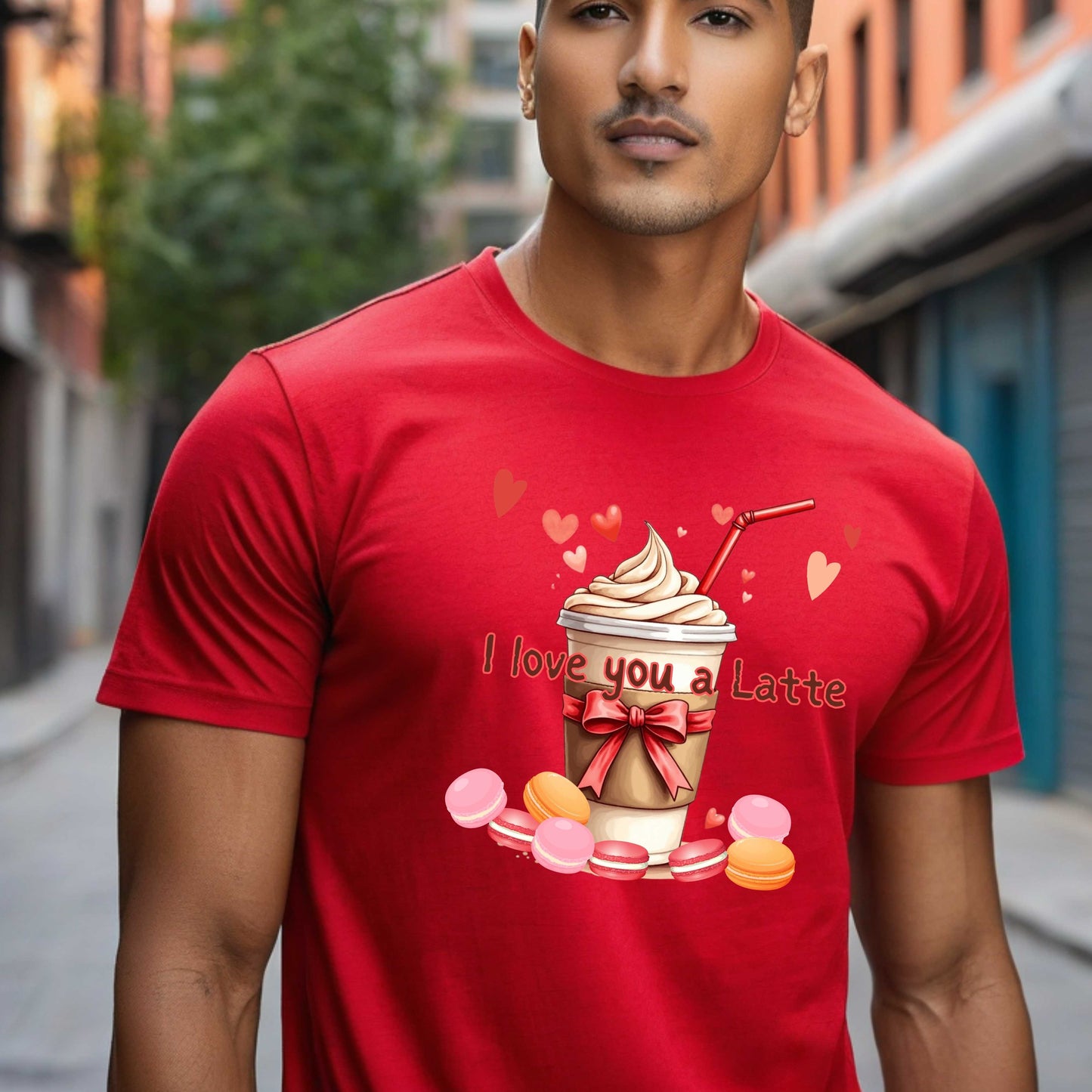 I Love You a Latte Coffee and Macaroons T-Shirt