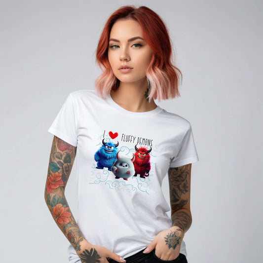 Camiseta con el mensaje "Amo a los demonios peludos"